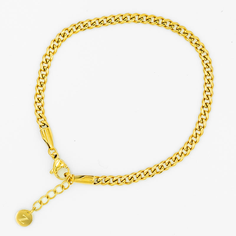 Cubano - Cuban Bracelet 3mm (Gold Plated)