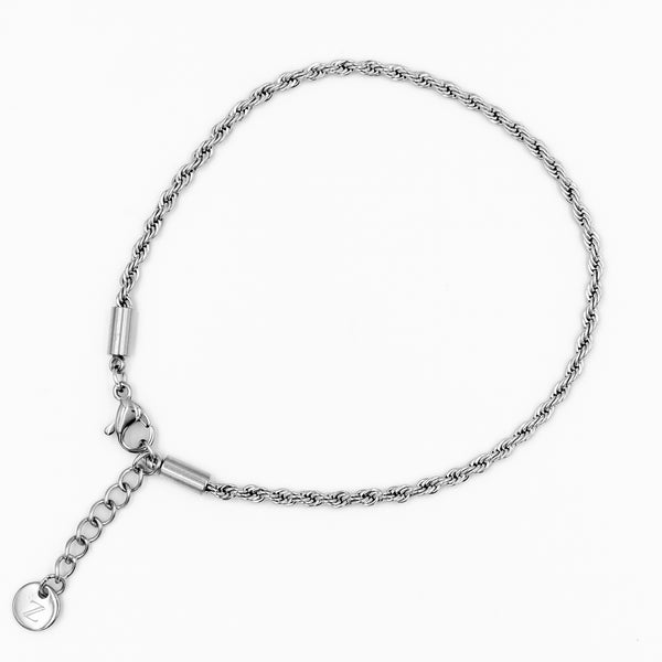 Corda - Rope Armbånd 2mm (Sølv)