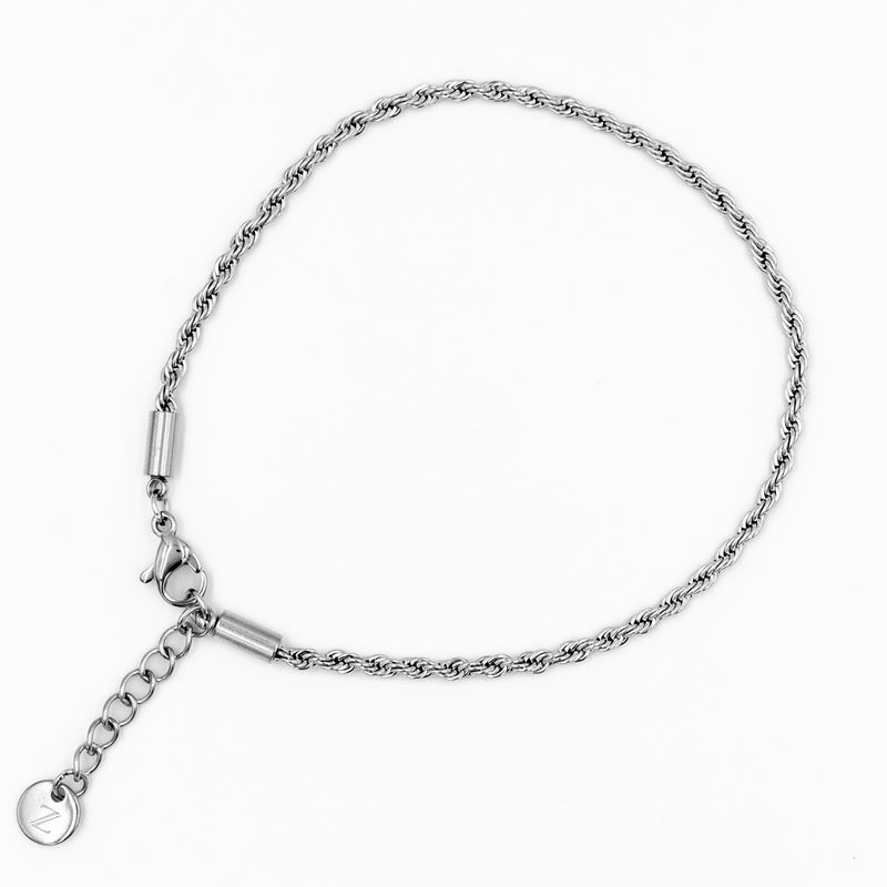 Corda - Rope Armbånd 2mm (Sølv)