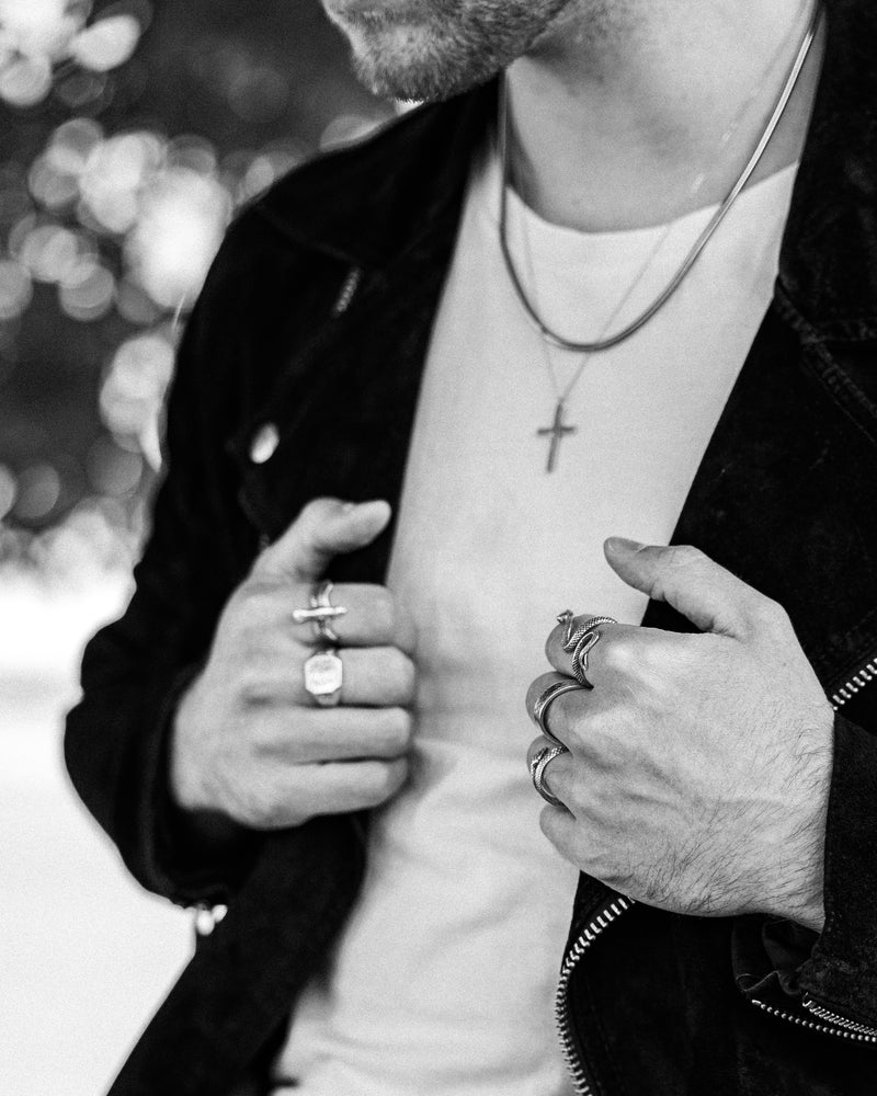 Signet ring necklace sales